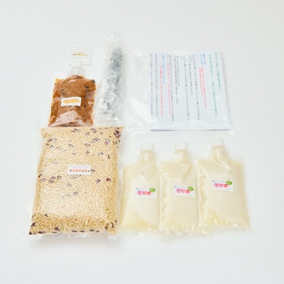 《7点計5種》免疫力が気になる方におすすめ　発酵食品セット　即席味噌・漬物・甘酒・小豆玄米・薪釜塩【配送不可地域：離島】【1726951】
