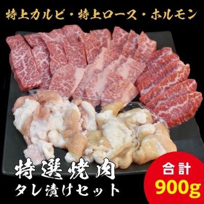 【特上ロース&特上カルビ/ホルモン】特選焼肉たれ漬けセット 計900g【配送不可地域：離島】【1683013】