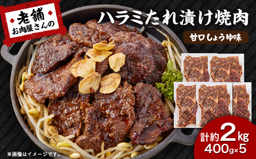《約2.0kg》当店注文率No.1のハラミたれ漬け焼肉(甘口しょうゆ味)　BBQ用に人気【配送不可地域：離島】【1715070】