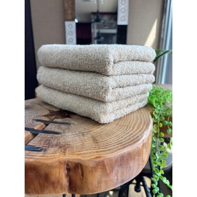 泉州タオル　ホテル仕様カラータオル≪ベージュ≫同色3枚セット【1673974】