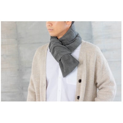 首元ホカホカ ネックウォームマフラー(ダークグレー)【1692455】