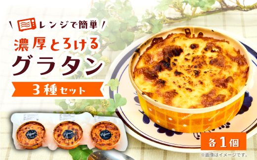 レンジで簡単!濃厚とろける　3種の贅沢グラタン(ホワイトソース・トマトソース・エビのトマトソース)　【配送不可地域：離島】【1494983】