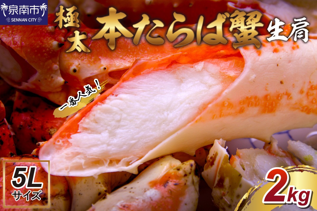 【2肩約2kgの極太5Lサイズ】一番人気！ 本たらば蟹 生肩 約2kg 目視選別【087B-058】