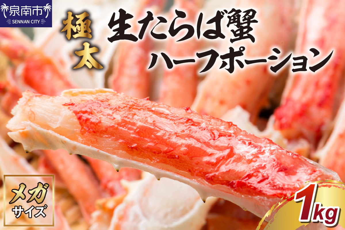 【極太約1kgメガサイズ】生たらば蟹 ハーフポーション 目視選別【087C-066】