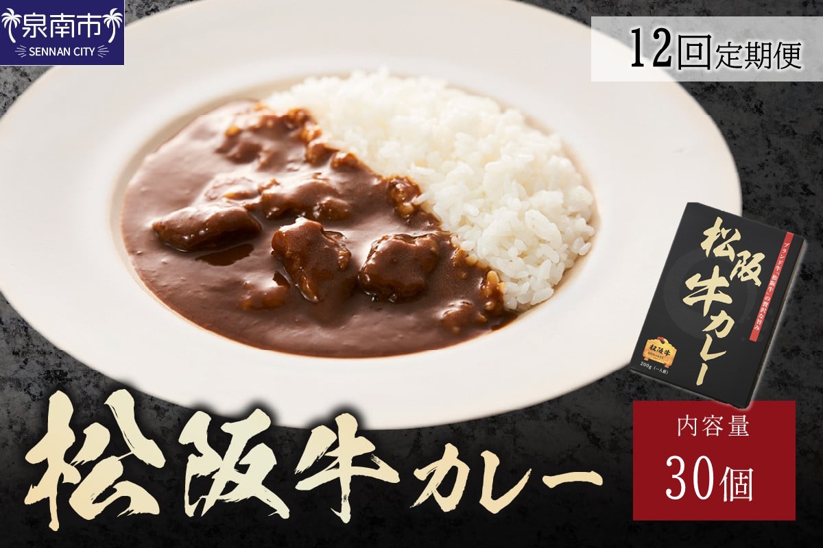松阪牛カレー200g×30個セット 12ヶ月定期便【108A-004】