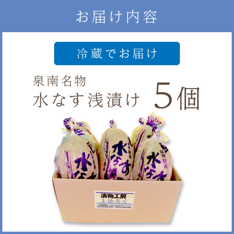 泉州名物 水なす浅漬け 5個【014E-003】
