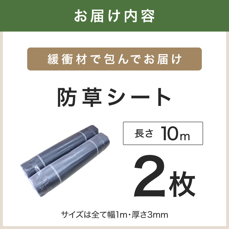 防草シート 1m×10m リバーシブルタイプ（緑×黒）2枚【030C-003】