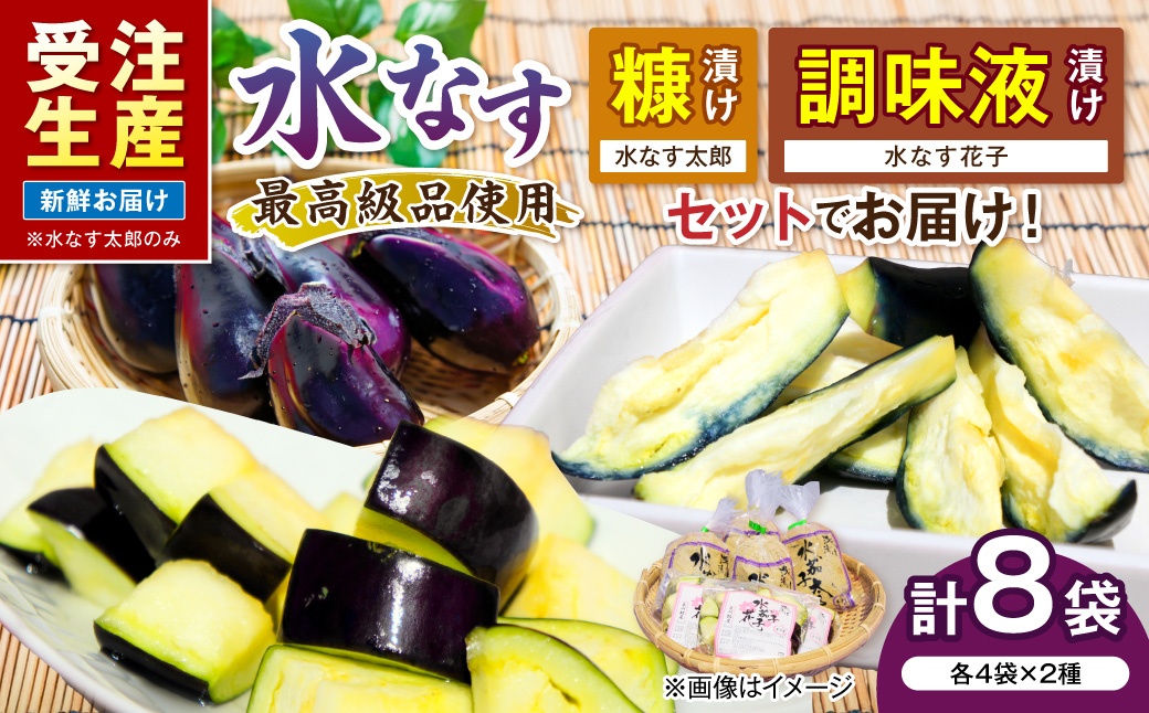 泉南銘産 水なすペアセット 太郎＆花子 計8個【042D-019】