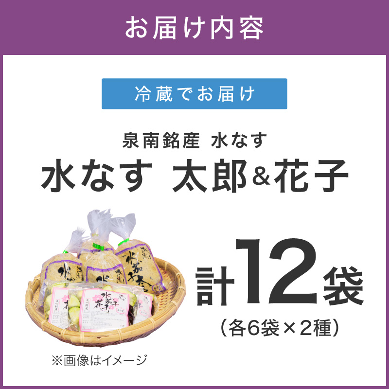 泉南銘産 水なすペアセット 太郎＆花子 計12個【042D-025】