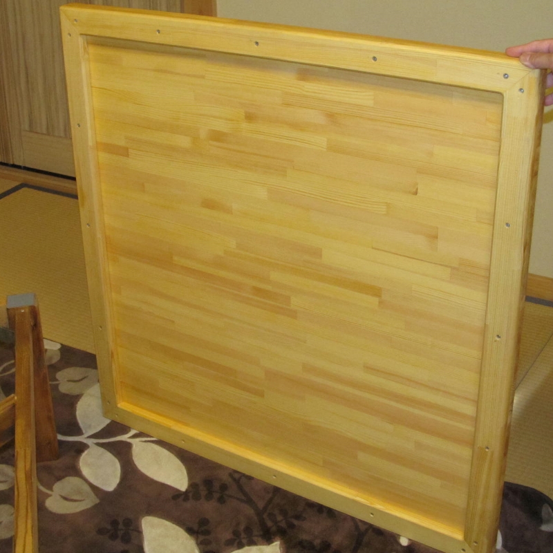 手作り木製 ローテーブル「こたつにも使ってね」【007A-057】