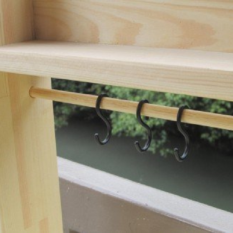 ままごとキッチン・棚付き 大きなレンジ付き 素材色 DHK-R【007A-044】