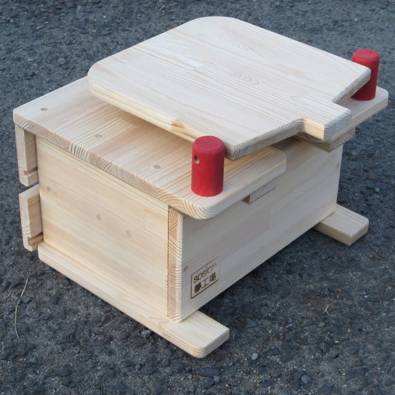 手作り木製 姫鏡台2段ワイド【007B-078】