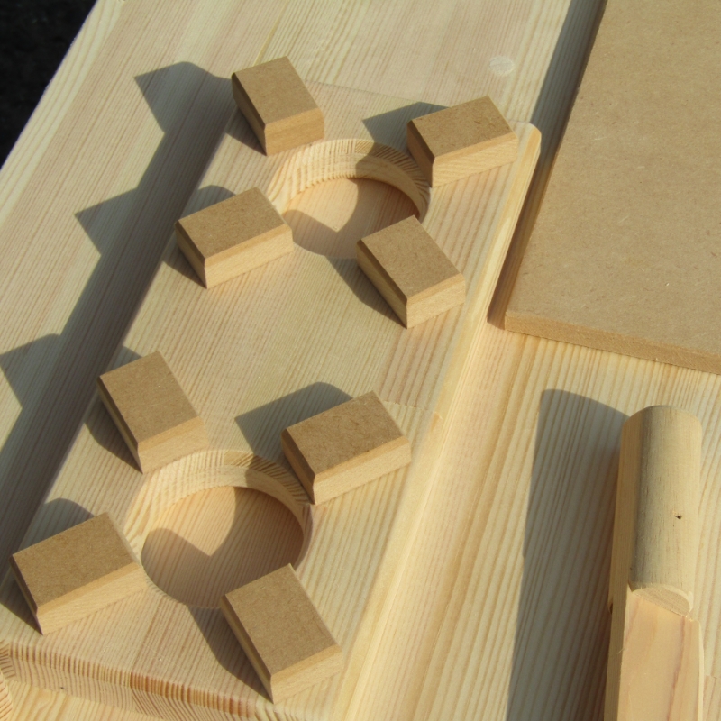 ままごとキッチン・棚付き 大きなレンジ付き 素材色 DHK-R【007A-044】