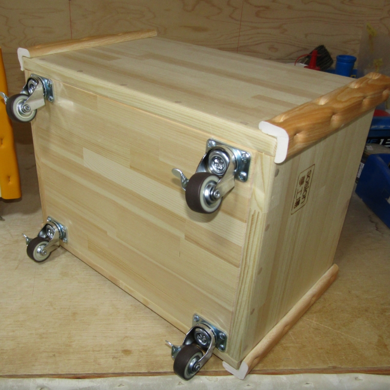 手作り木製 おもちゃ箱 キャスター付き【007C-068】
