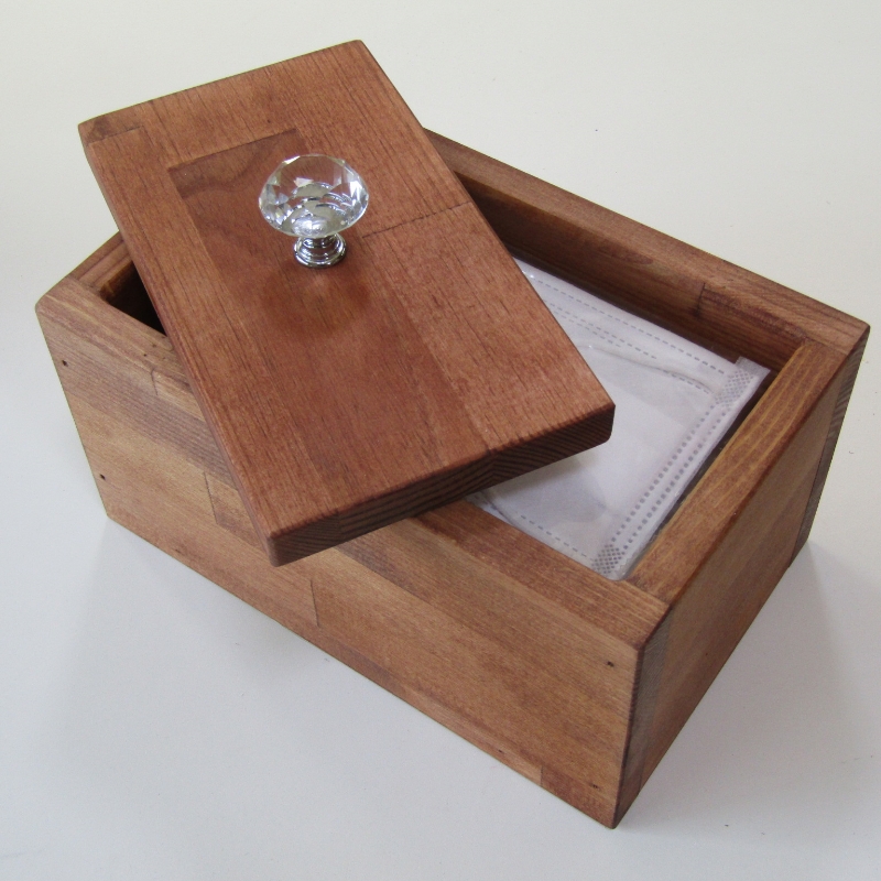 手作り 木製 マスク ストッカー クリスタル ノブ 仕様【007D-064】