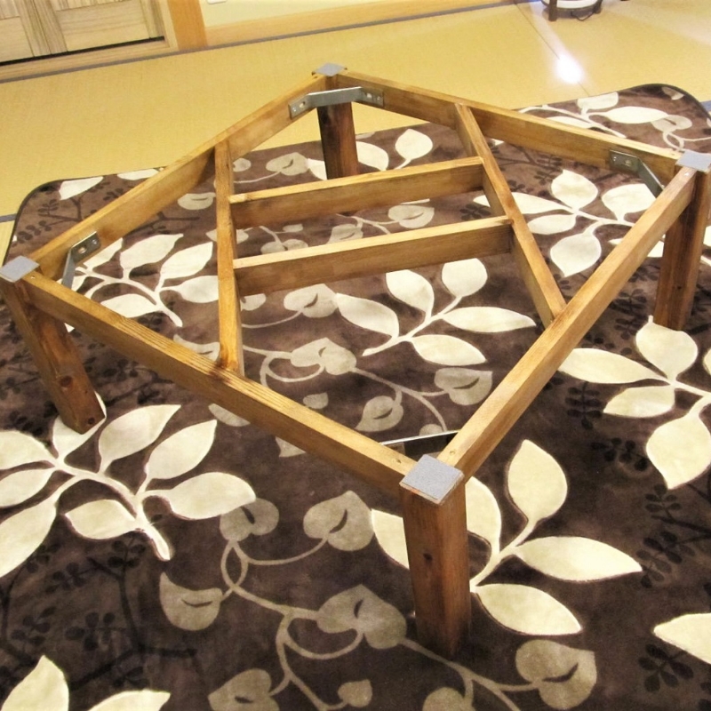 手作り木製 ローテーブル「こたつにも使ってね」【007A-057】