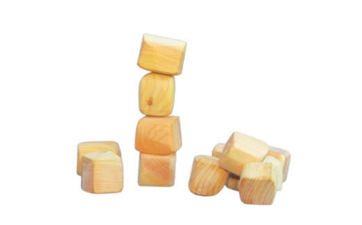 手作り国産桧製、積みづらい積み木「積めますか？」【007D-061】