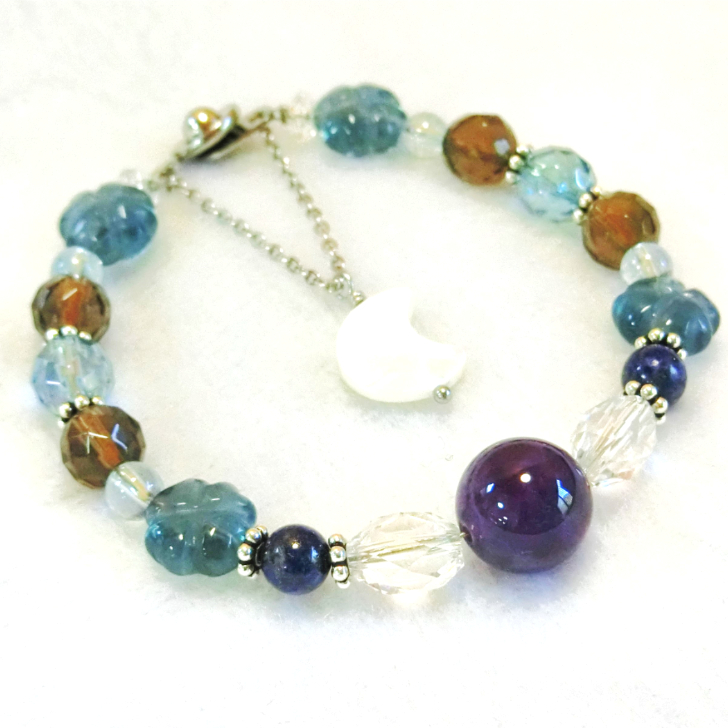 天然石ブレスレット 「月下美人」【007B-071】