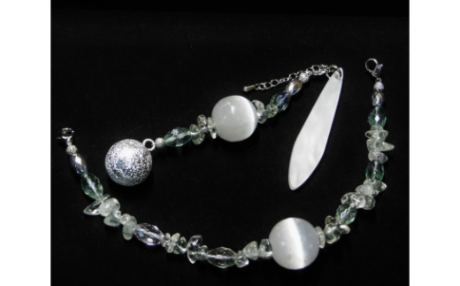 オリジナル根付・羽織紐セット 「岸辺に咲く花（Fleur de Rocaille）」【007B-080】