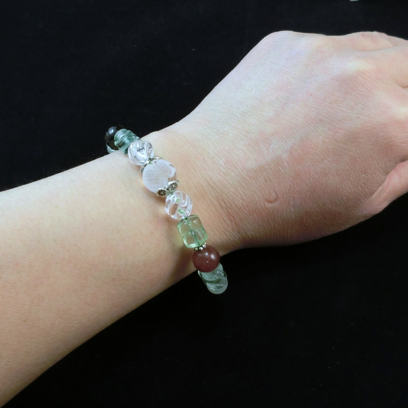 天然石ブレスレット「癒しのフクロウ」恋愛運【007B-082】