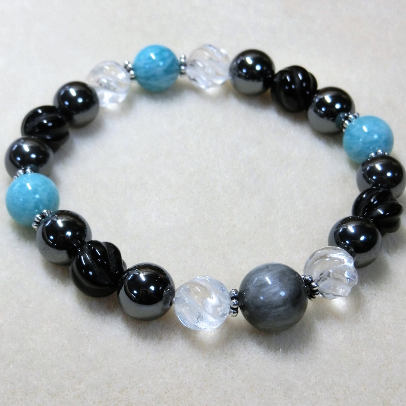 天然石ブレスレット 「未来への羅針盤」【007C-078】