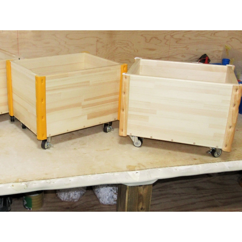 手作り木製 おもちゃ箱 キャスター付き【007C-068】