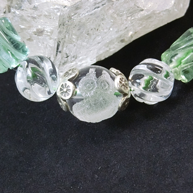 天然石ブレスレット「癒しのフクロウ」恋愛運【007B-082】