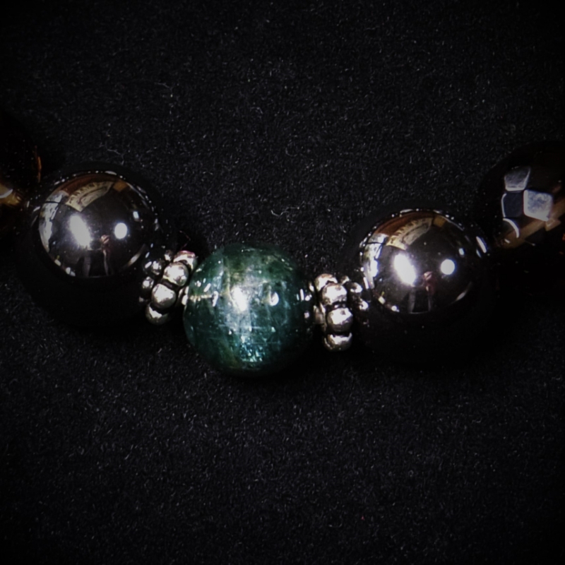 天然石ブレスレット 「戦う戦士たちへ」ブラック【007C-076】