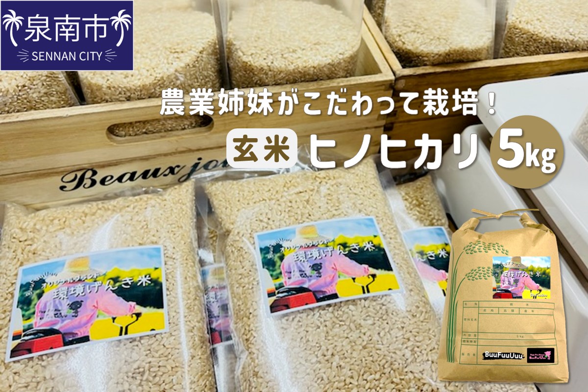 農業姉妹がこだわって栽培！玄米5kg【024D-007】