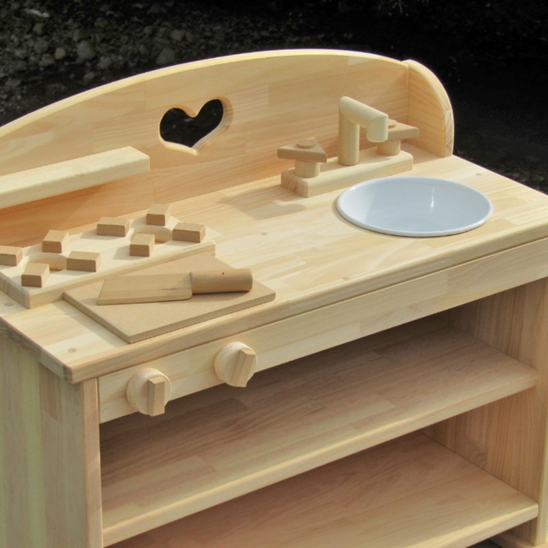 手作り木製 ままごとキッチン UHK ? 素材色バージョン【007B-109】