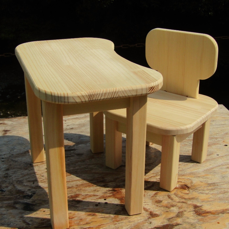 手作り木製 お子様用、机・いすセットVer.1 Mサイズ【007B-105】