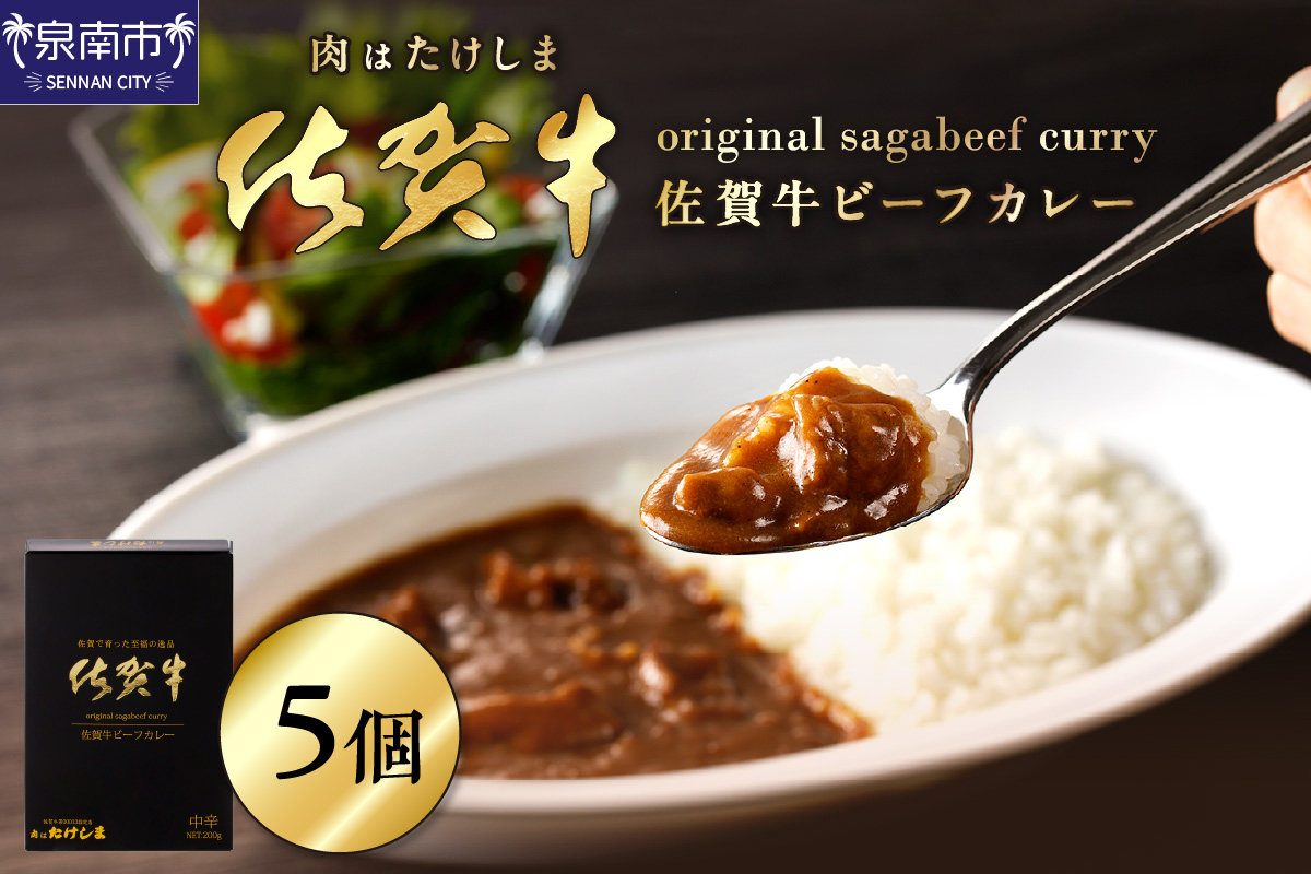 肉はたけしま 佐賀牛ビーフカレー 5個セット カレー レトルトカレー レトルトカレーセット こだわりカレー ビーフカレー 佐賀牛カレー スパイスカレー 人気カレー 大人気カレー レトルト食品 常温保存【002D-010】