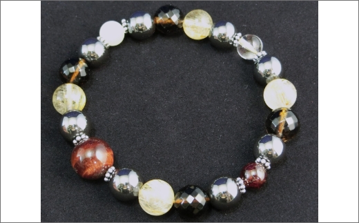 天然石ブレスレット 「戦う戦士たちへ」ゴールド【007C-077】