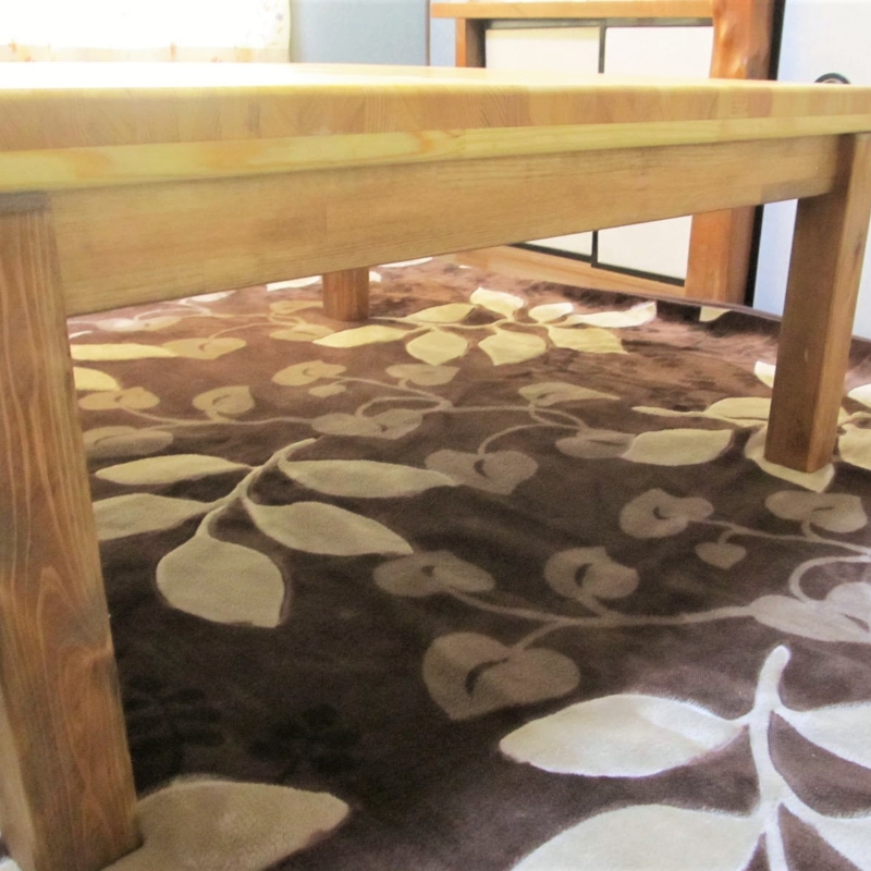 手作り木製 ローテーブル「こたつにも使ってね」【007A-057】