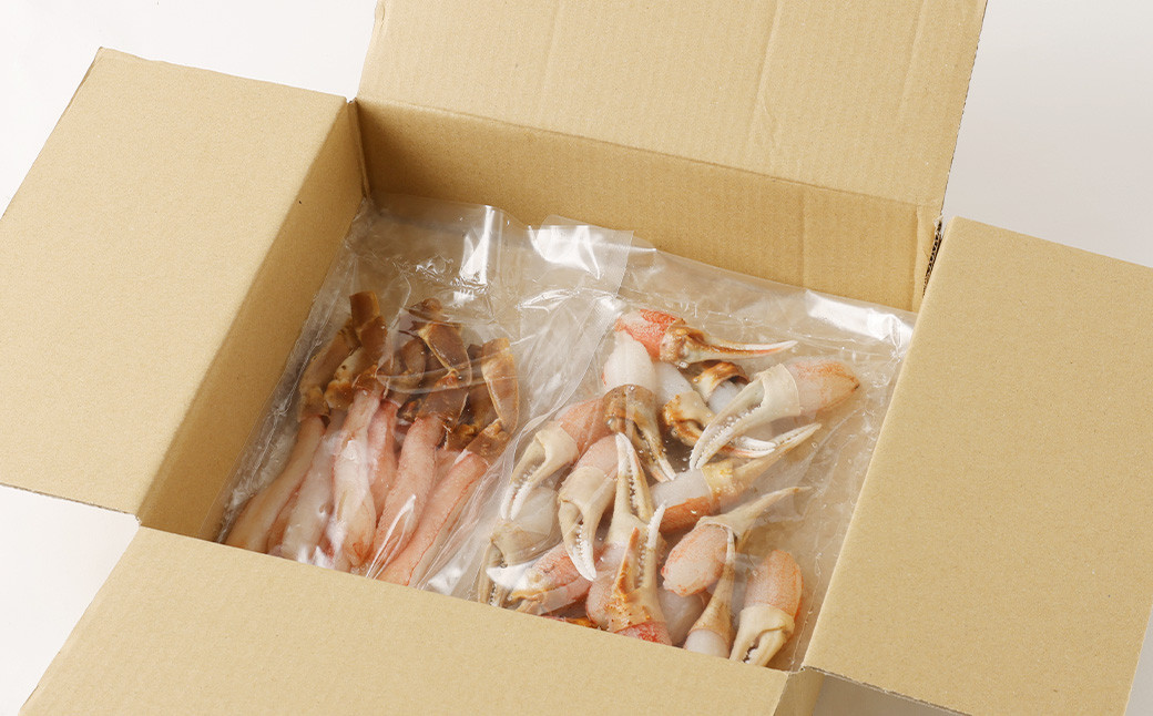 生ずわい蟹 しゃぶしゃぶ セット 1.0kg （棒肉 500g + 爪肉 500g）【1】 かに カニ ずわい蟹 棒肉 爪肉 ポーション むき身 しゃぶしゃぶ用 鍋 海鮮 BBQ バーベキュー 簡単調理 冷凍