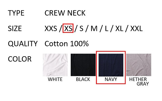 【XSサイズ】 EIJI T−SHIRT クルーネック ネイビー _SM15-2 ｜ 服 Tシャツ ティーシャツ 国産 日本製 大阪府 阪南市