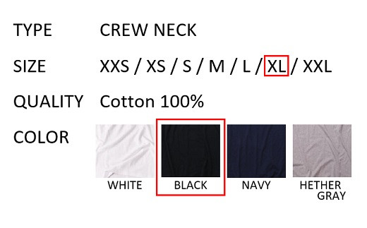 【XLサイズ】 EIJI T−SHIRT クルーネック ブラック _SM14-6 ｜ 服 Tシャツ ティーシャツ 国産 日本製 大阪府 阪南市