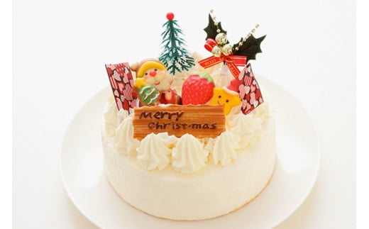 クリスマスケーキ 生クリームケーキ 5号 ホール型 【2026年12月18日から23日発送予定】｜ 5号 15cm 3～5人向け クリスマス ケーキ 先行予約 予約 人気 ケーキ屋 冷凍