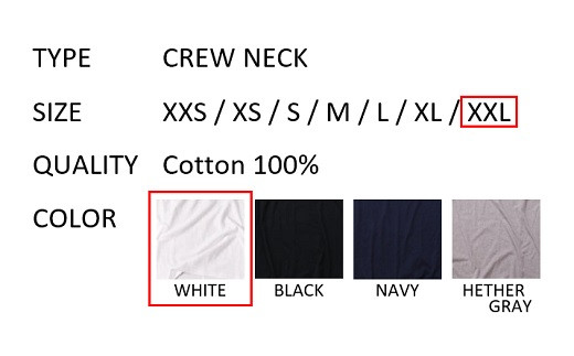 【XXLサイズ】 EIJI T-SHIRT クルーネック ホワイト _SM13-7 ｜ 服 Tシャツ ティーシャツ 国産 日本製 大阪府 阪南市