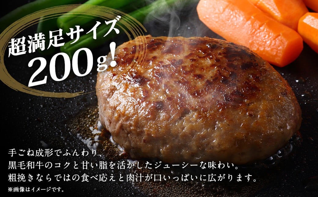 黒毛和牛使用！ 200gのBIG手作りハンバーグ 200g×10個 （計2kg） ／ ハンバーグ 黒毛和牛 黒毛和種 和牛 国産牛 牛肉 お肉 肉 大阪府 阪南市 冷凍