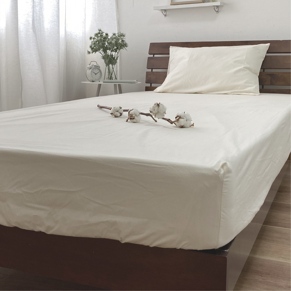 【セミダブルサイズ】コットン100％ボックスシーツ セミダブルサイズ【キナリ】｜ ボックスシーツ ベッドシーツ セミダブル 寝具