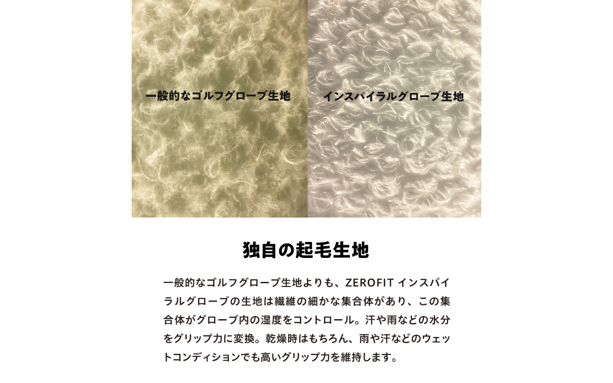 インスパイラルグローブ ブラック 右手用　(25cm) ／ゴルフ スポーツ 極薄素材 合成皮革 タイト 密着 練習用 ラウンド時 滑りにくい 動きやすい 快適 ユニセックス