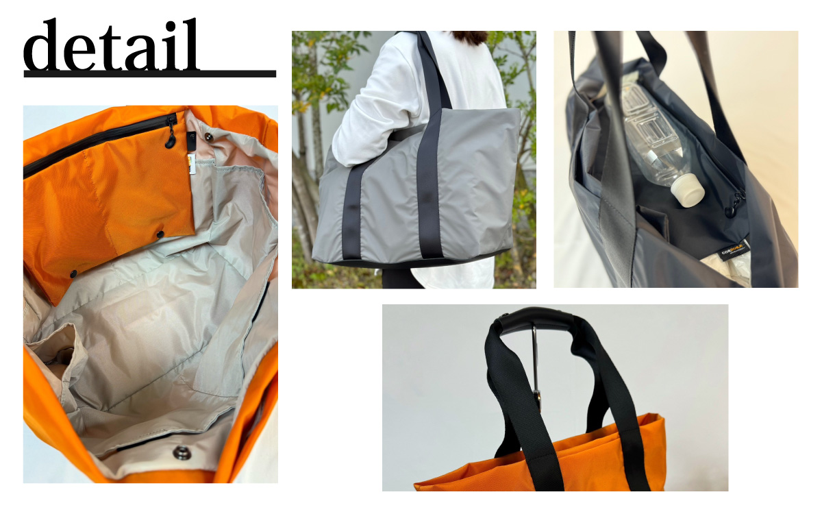 レイズトート GRY【 子育てバッグ ユニセックス 軽いバッグ 撥水 防塵  コーデュラ アウトドア 旅行バッグ 通勤バッグ 長く使えるカバン SDGs ファミリーバッグ 】