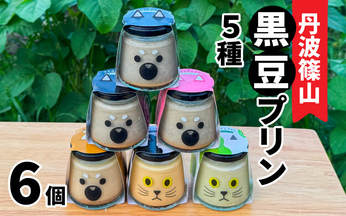 丹波黒大豆 丹波篠山黒豆プリン 5種類アソートセット 6個入り