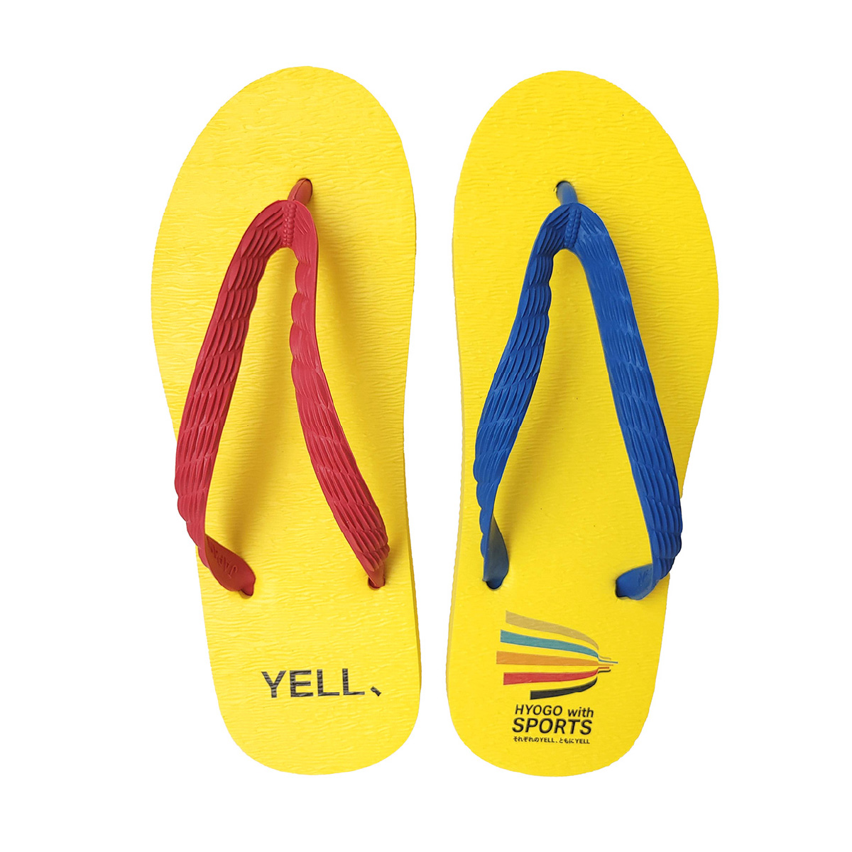兵庫県産ビーチサンダル　ＨＹＯＧＯwithＳＰＯＲＴＳコラボ　大 27cm ／サンダル 兵庫 日本製 アパレル スポーツ 贈答品 ギフト プレゼント 海 アウトドア ビーチ ファッション 履物 黄色 兵庫県