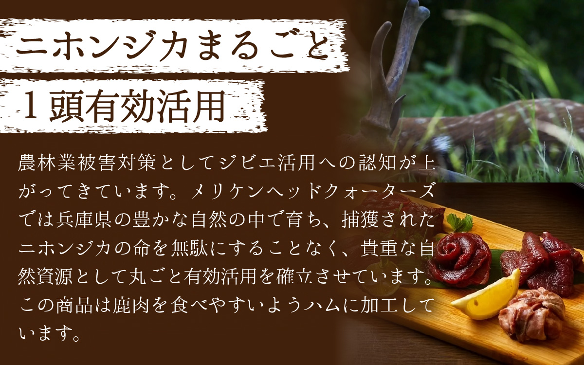 ジビエハムセット 鹿の生ハム ヘルツヴルスト 2個 計120g