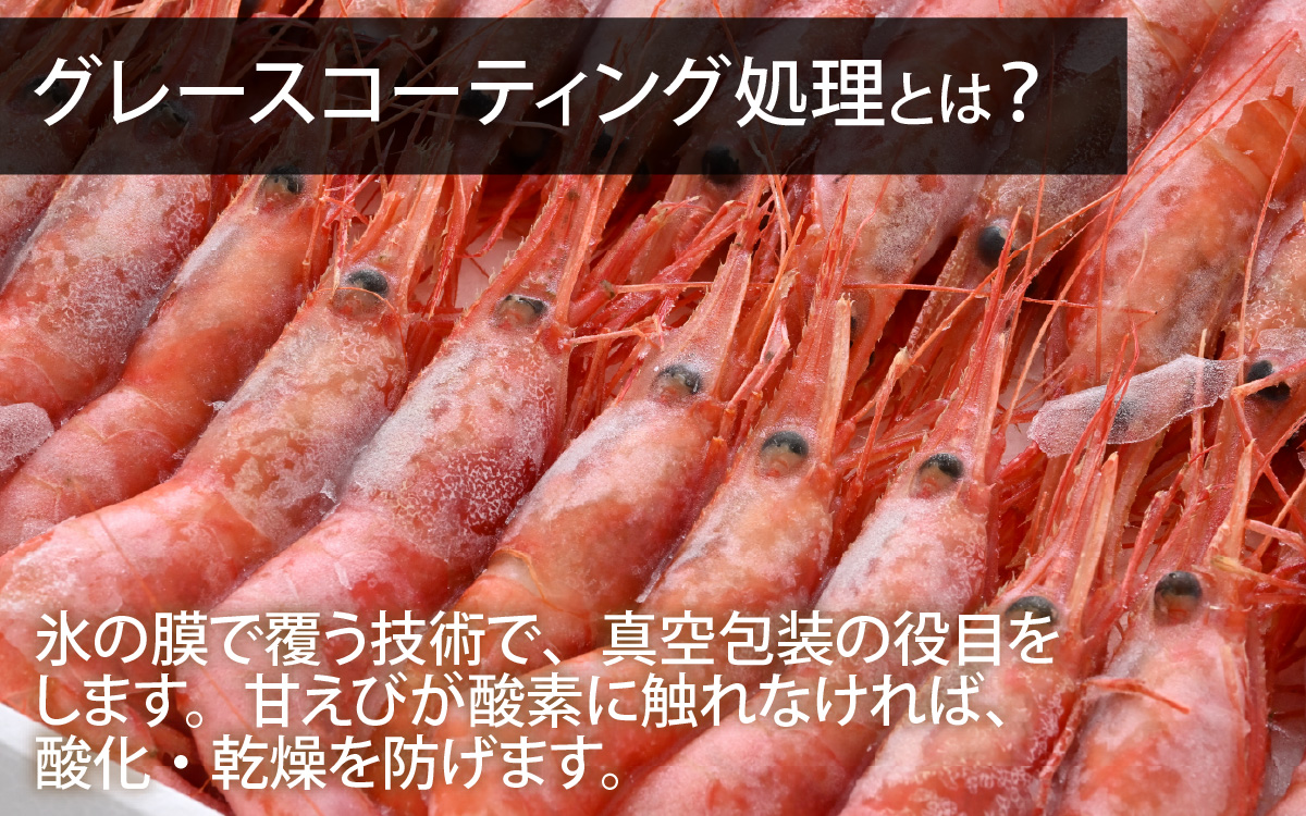 甘えび (大サイズ) 約1,400g 天然・鮮度抜群！【発泡箱】 船内冷凍 64尾