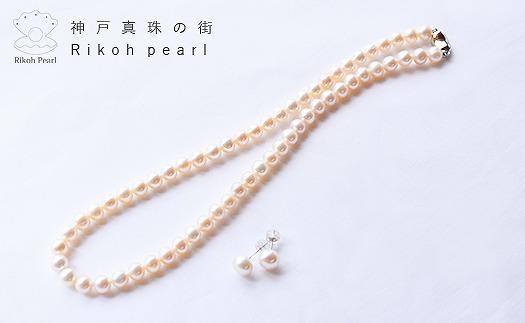 淡水本真珠ネックレス＆ピアスセット　　