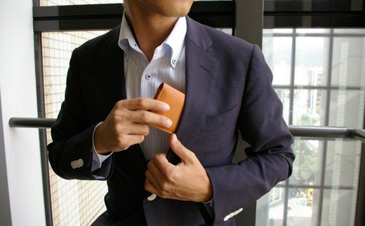 【ライトブラウン】FOOTANブランド 本革名刺入れ