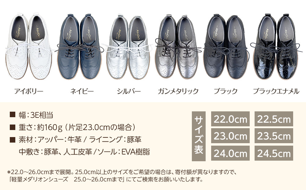 軽量メダリオンシューズ　【ネイビー / サイズ　23.0センチ】